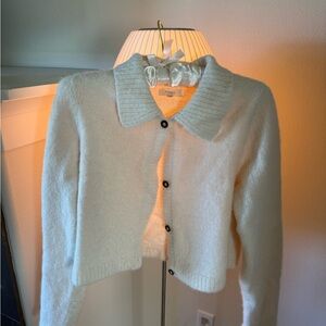 OZMA Cream Button-Up Cardigan